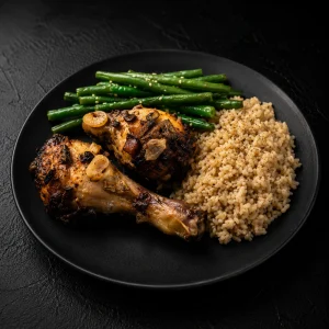 Baked Chicken Drumsticks with Pilau Couscous